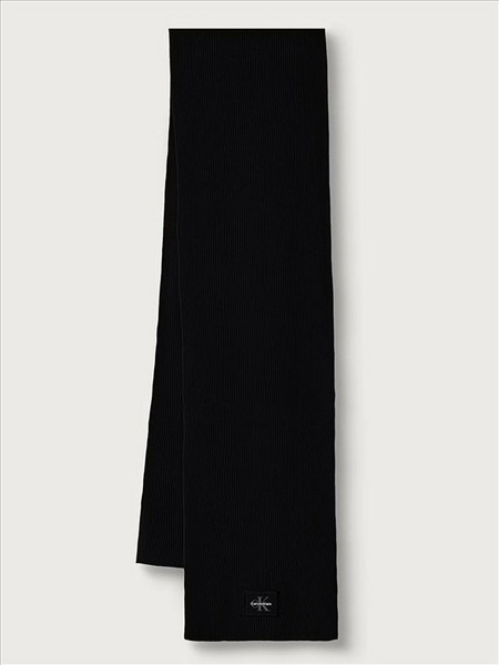 CALVIN KLEIN - MONOLOGO PATCH RIB KNIT SCARF - LV04D8097G