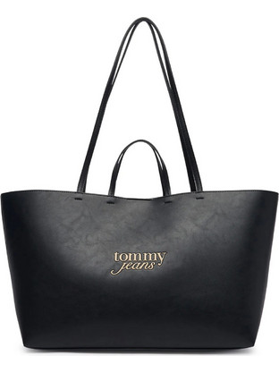 Tommy Jeans Γυναικεία Τσάντα Χειρός από Δερματίνη Μαύρη AW0AW19051-BDS