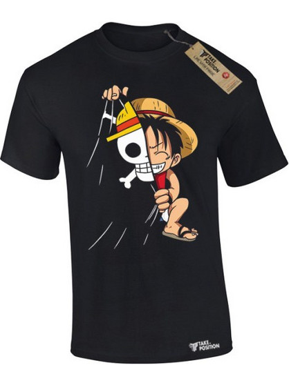 T-shirt ανδρικά Takeposition Anime One Piece Monkey D.Luffy Hidding σε Μαύρο χρώμα/ Medium, 320-1354-02-prosf