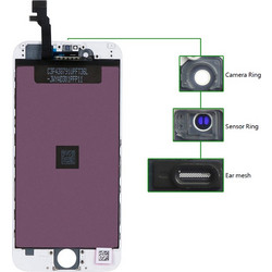 TIANMA High Copy LCD για iPhone 6G, Camera-Sensor ring, ear mesh, White