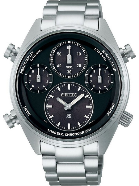 Seiko Prospex Ανδρικό Ρολόι Χρονογράφος Solar με Ασημί Μεταλλικό Μπρασελέ SFJ003P1