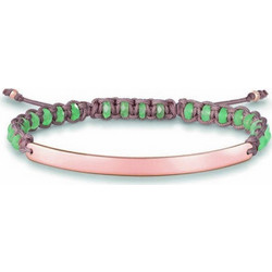 Thomas Sabo Γυναικείο Βραχιόλι Μακραμέ από Κορδόνι & Ασήμι Ροζ Χρυσό LBA0054
