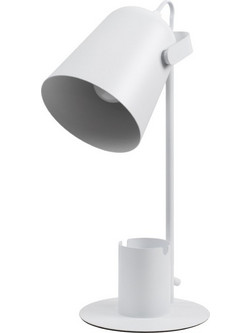 Focus Desk White - Επιτραπέζιο Μονόφωτο E27 Μοντέρνο Μέταλλο Λευκό Καμπάνα - Μ12 x Π15 x Υ38cm