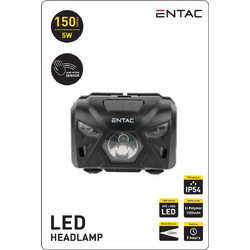 Entac EHL-5W-PB-S Φακός Κεφαλής Εργασίας Μπαταρίας Led Αδιάβροχος IP54 150lm