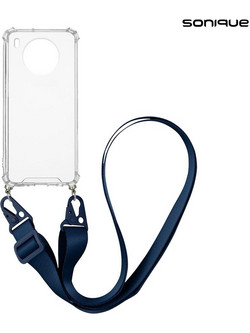 Sonique Armor Clear Θήκη (Honor 50 Lite / Nova 8i) με Strap Μπλε Σκούρο