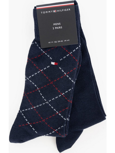 Tommy Hilfiger Argyle 2P Ανδρικές Κάλτσες Μπλε