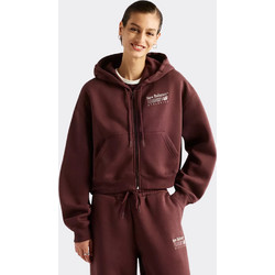 New Balance Trackside Fleece Full Zip Γυναικεία Ζακέτα Φούτερ με Φερμουάρ Μπορντό