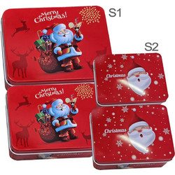 Κουτιά Μεταλλικά Xmas σετ=2 τεμ Ορθογώνια 14x10x4cm & 12x9x3,5cm Xmasfest 1133684