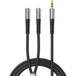 Orico AX2 audio adapter mini jack 3.5 mm headphone and microphone splitter 0.5 m - black