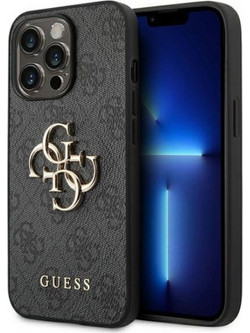 Guess Big Metal Logo Back Cover Grey (iPhone 14 Plus)