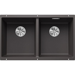 Blanco Subline 350/350-U Υποκαθήμενος Νεροχύτης Γρανίτη Rock Grey 75.5x46cm