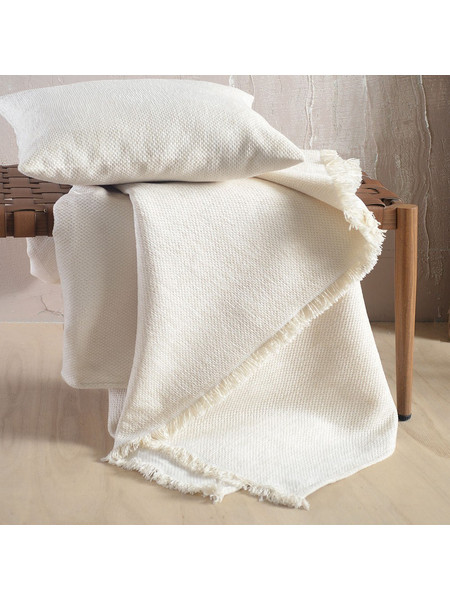 Ριχτάρι Calhua Ecru Ρυθμός Πολυθρόνα 160x180cm Βαμβάκι-Chenille