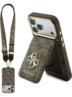 Guess 4G Wallet & Strap MagSafe Θήκη με Πορτοφόλι Brown (iPhone 18 Pro Max / 17 Pro Max)