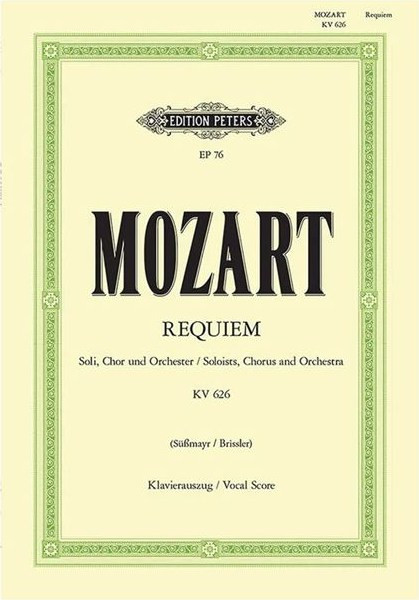 Edition Peters Wolfgang Amadeus Mozart - Requiem in D Minor, K. 626 (Piano, SATB Choir)