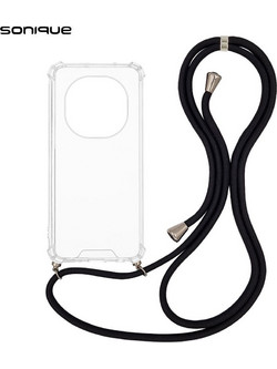 Sonique Armor Clear Back Cover με Κορδόνι Black (Xiaomi Redmi Note 15 Pro 5G)