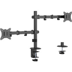 Gembird MA-D2-03 Adjustable Desk Mounted Double Monitor Arm, 17"-32" Black