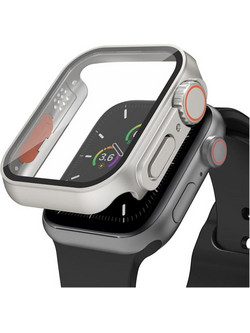 Θήκη PC με Tempered Glass Ahastyle WG115 Apple Watch 7/ 8/ 9 45mm Upgrade σε Ultra Ασημί