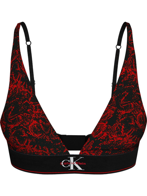 Calvin Klein Graphic Monogram Microfibre Stretch Σουτιέν Τριγωνάκι με Ελαφριά Ενίσχυση Python-Black LV00QF8703-4OS