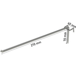 Γάντζος Μονός 27cm Μεταλλικός Πλέγματος