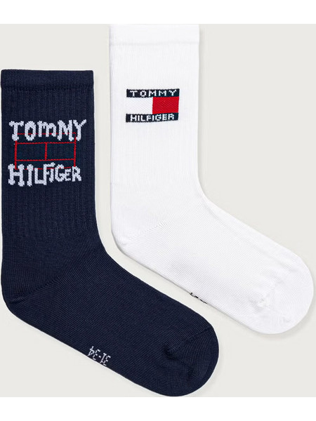 TOMMY HILFIGER Kids Graffiti Flag Socks 2-Pack - Navy