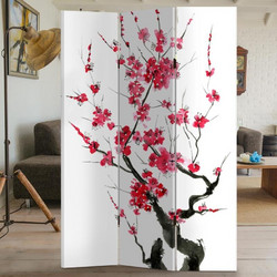 BAKAJI Ξύλινο Διακοσμητικό Παραβάν Japanese Cherry Διπλής Όψεως 180 x 120 cm 02835384