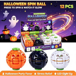 Halloween Pumpkin Press Spin Gyro Ball Light-up Fidget Spinner Stress Relief Toy Διαφ.Σχέδια