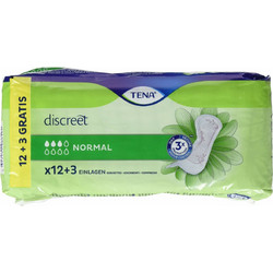 Tena Discreet Normal Σερβιέτες Ακράτειας 3 Σταγόνες 15τμχ