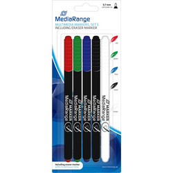 MediaRange Μαρκαδόροι Ανεξίτηλοι με γόμα Set 5 (MR704)