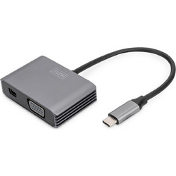 DIGITUS Adapter USB-C St. - VGA Bu./MiniDP Bu. 4K/30Hz 20cm