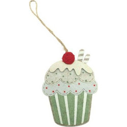 Χριστουγεννιάτικο Στολίδι Τσόχινο Cupcake 12εκ (22140)