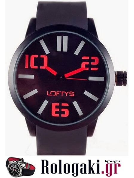 Lofty's Ανδρικό Ρολόι με Μαύρο Καουτσούκ Λουράκι T3347