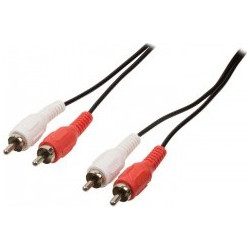 VALUELINE VLAP 24200B 10.00 RCA CABLE 2 X MALE TO 2 X RCA MALE 10m AUDIO CABLE
