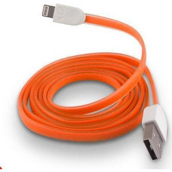 USB A FLAT CABLE CHARGER/DATA ORANGE 1m iPHONE 5/5s/5c/6/6plus & iPAD4/5/air/mini FOREVER T-0012050