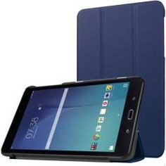 Samsung Galaxy Tab E 8.0" SM-T377 - Με λειτουργία sleep /wake-Δερμάτινη Θήκη Ultra Thin με πίσω κάλυμμα σιλικόνης- Σκούρο Μπλε (OEM)