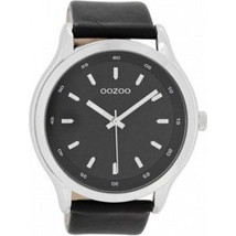 Oozoo Timepieces Ανδρικό Ρολόι με Μαύρο Δερμάτινο Λουράκι C7434