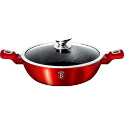 Berlinger Haus Metallic Line BH-1264 Burgundy Κατσαρόλα Πλακερό Αλουμινίου Επίστρωση Μαρμάρου 32cm