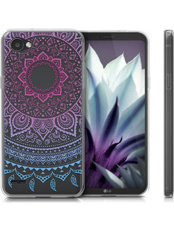Ημιδιάφανη Θήκη σιλικόνης Indian Sun Blue Dark Pink LG Q6 by KW (200-102-392)