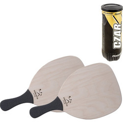 Σετ 2 Ρακέτες Παραλίας Morseto Silver AS S005 Natural/Black 380g Με Μπαλάκια