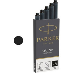 Parker Αμπούλες Μελάνης Για Πένα Quink Μαύρες 5 Τεμ
