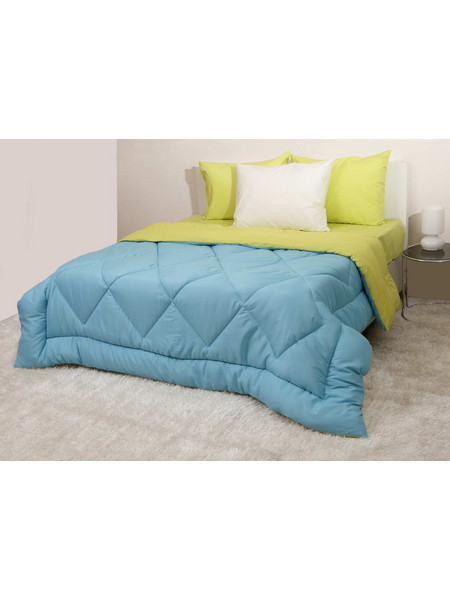 Viopros Πάπλωμα Υπέρδιπλο Microfiber Microfiber 220x240 Τυρκουάζ/Γκρι