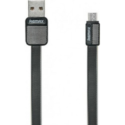 Remax Flat USB 2.0 to micro USB Cable Μαύρο 1m (RC-O44m)