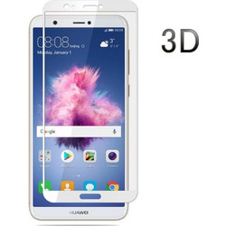 Huawei P Smart - 3D Curved Edge Tempered Glass Full Coverage White (OEM)