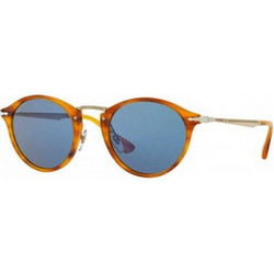 Persol PO3166S 960/56 Ανδρικά Γυαλιά Ηλίου Στρογγυλά Κοκάλινα Μεταλλικά Καφέ με Μπλε Polarized Φακό