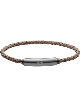 Emporio Armani Ανδρικό Βραχιόλι Χειροπέδα από Δέρμα & Ατσάλι EGS2468060