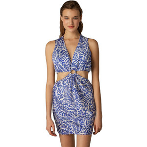 Milena By Paris Mini Καλοκαιρινό Φόρεμα Σατέν Μπλε 040211 Milena By Paris Mini Καλοκαιρινό Φόρεμα Σατέν Μπλε 040211