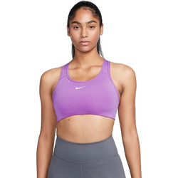 Nike Dri-FIT Swoosh Αθλητικό Μπουστάκι με Μέτρια Στήριξη Μωβ BV3636-533
