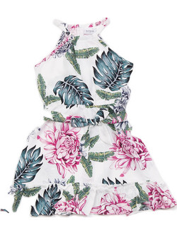 TraX Παιδικό Φόρεμα Floral Λευκό 43144