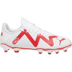 Puma Future Play FG/AG 107388-01 Παιδικά Ποδοσφαιρικά Παπούτσια με Τάπες Λευκά Κόκκινα