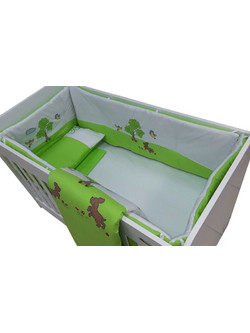 Beboulino Playyard Σετ Κούνιας 65x110cm White/Green 6τμχ