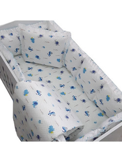 Beboulino Animals Σετ Κούνιας 70x140cm Blue 5τμχ